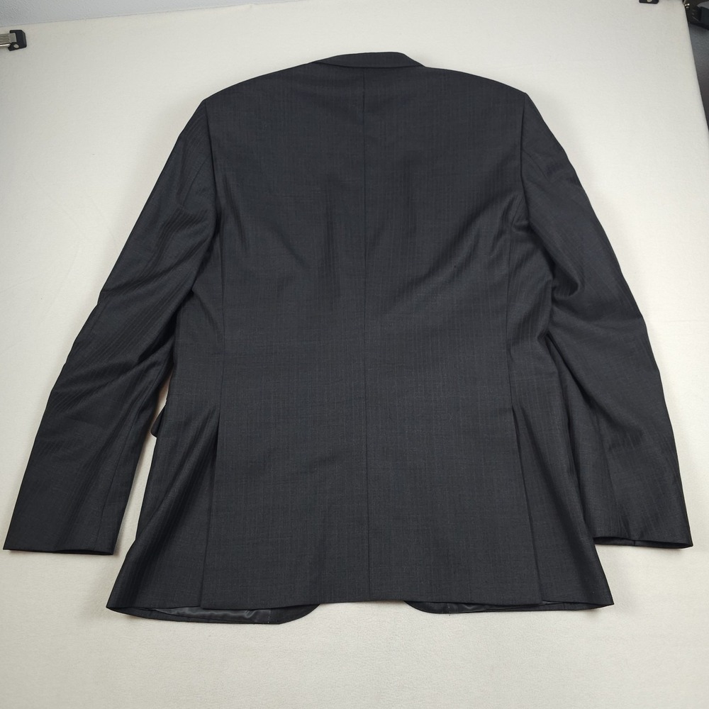 Peter Millar Jacket Mens 44T Dark Gray Plaid 100% Wool Sport Coat Blazer - Picture 8 of 14